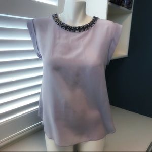 REBECCA TAYLOR Embellished Lavender Blouse Top 2